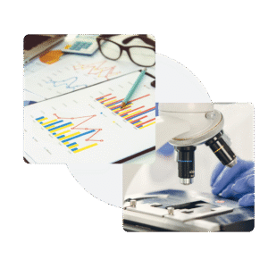 Researcher preparing a manuscript for research paper publication on a laptop with notes and journal articles