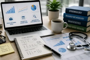 Systematic review in research comparing cross-sectional cohort and case-control study designs
